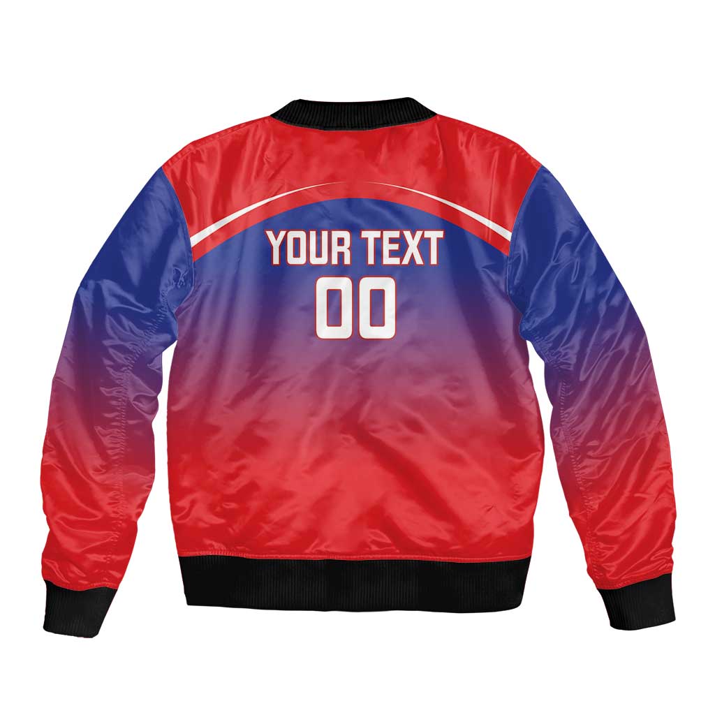 Custom Bengaluru India Cricket Sleeve Zip Bomber Jacket Go Champions