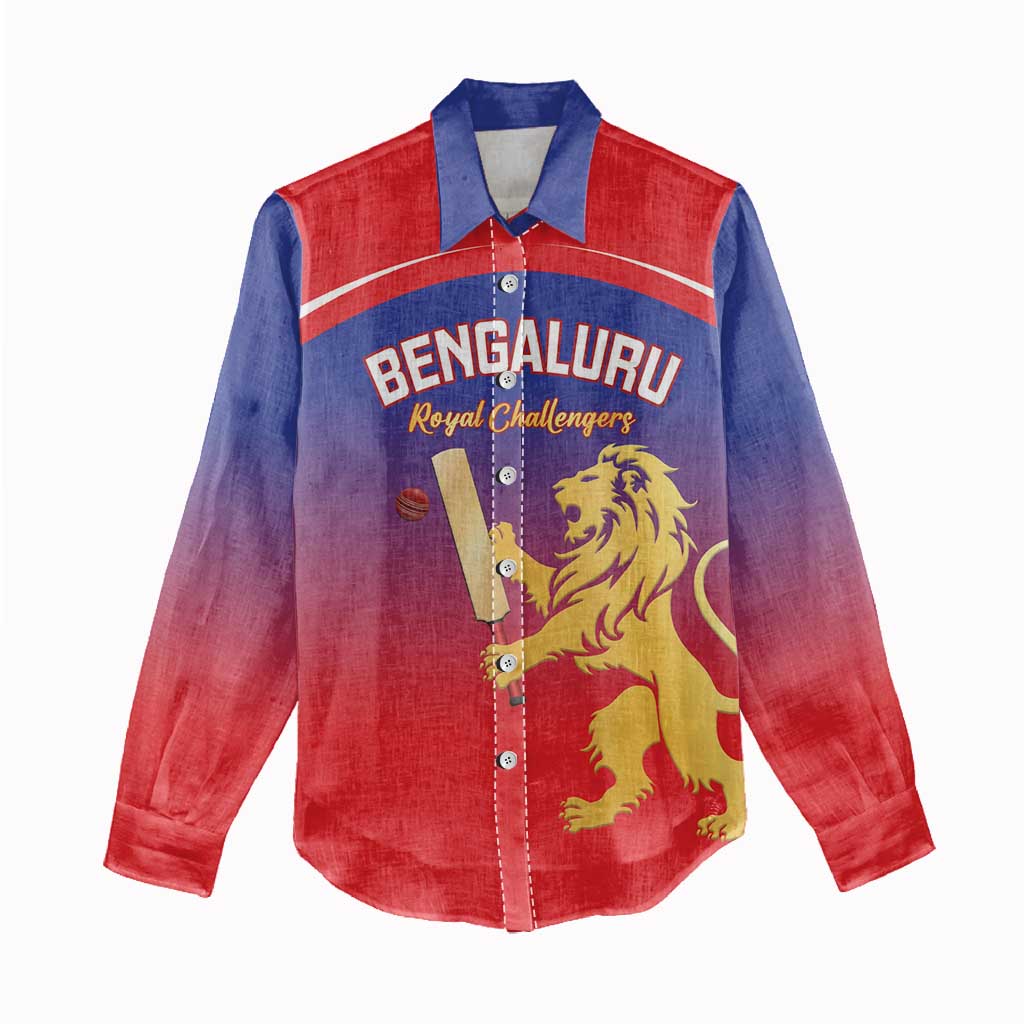 Custom Bengaluru India Cricket Women Casual Shirt Go Champions