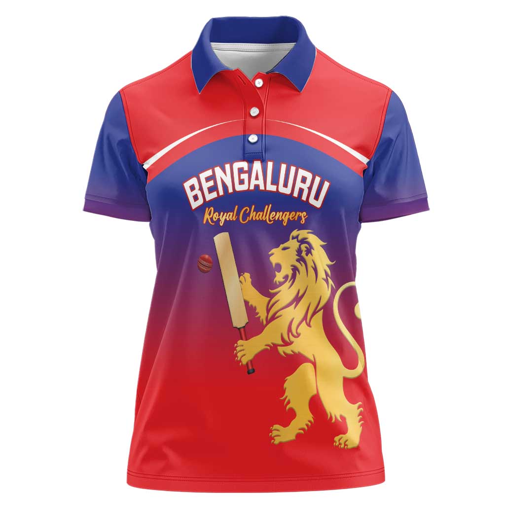 Custom Bengaluru India Cricket Women Polo Shirt Go Champions
