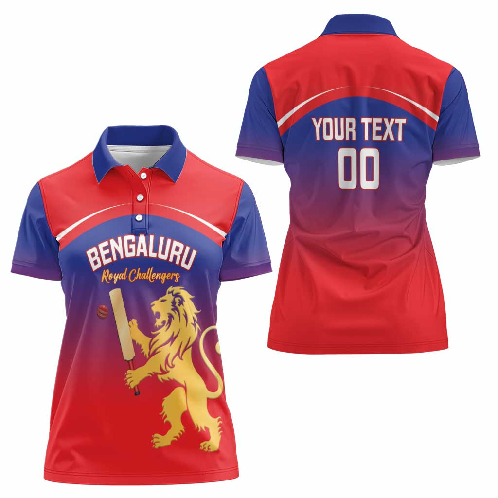 Custom Bengaluru India Cricket Women Polo Shirt Go Champions