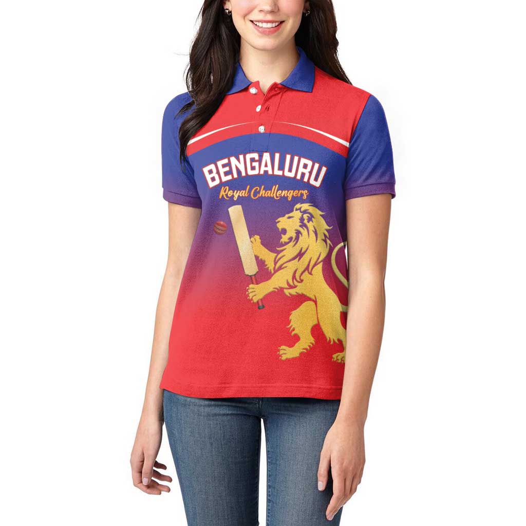 Custom Bengaluru India Cricket Women Polo Shirt Go Champions