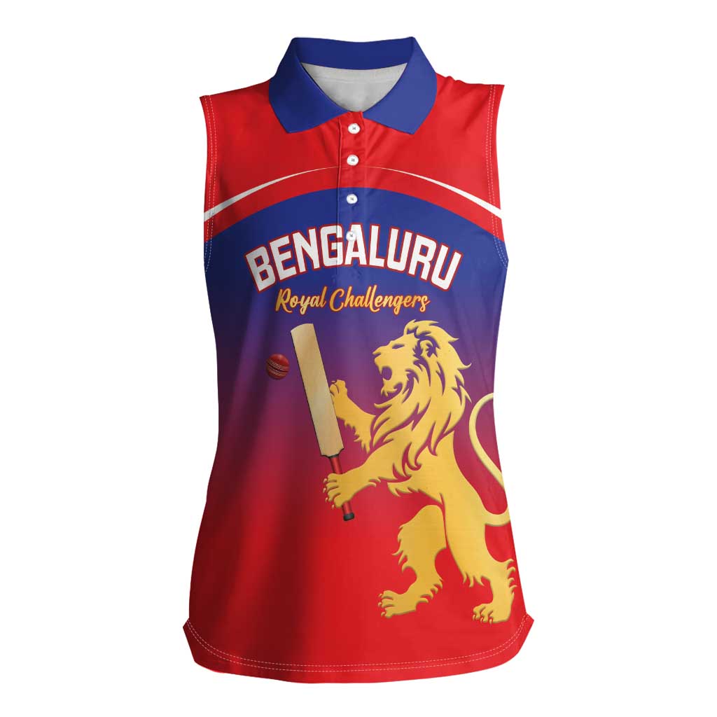 Custom Bengaluru India Cricket Women Sleeveless Polo Shirt Go Champions