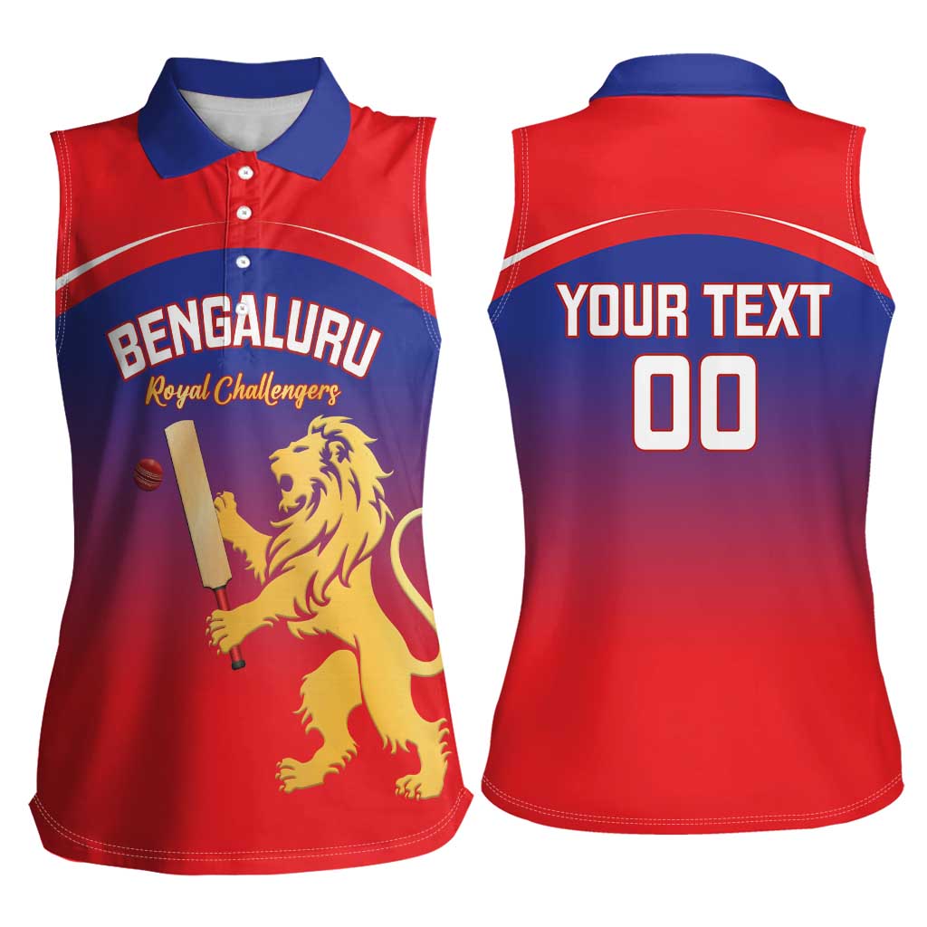 Custom Bengaluru India Cricket Women Sleeveless Polo Shirt Go Champions