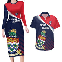 Custom Cayman Islands Cricket Couples Matching Long Sleeve Bodycon Dress and Hawaiian Shirt 2025 Sporty Style