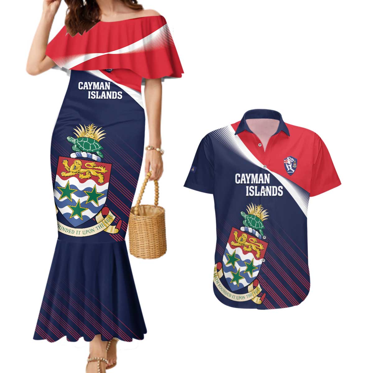 Custom Cayman Islands Cricket Couples Matching Mermaid Dress and Hawaiian Shirt 2025 Sporty Style