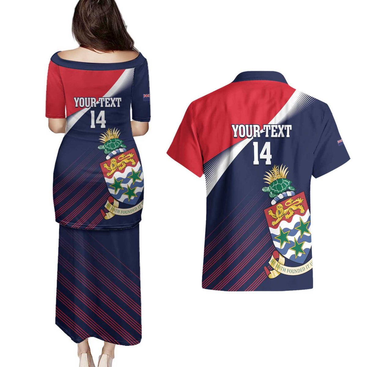 Custom Cayman Islands Cricket Couples Matching Puletasi and Hawaiian Shirt 2025 Sporty Style