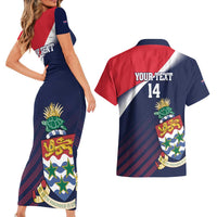 Custom Cayman Islands Cricket Couples Matching Short Sleeve Bodycon Dress and Hawaiian Shirt 2025 Sporty Style