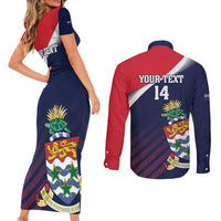 Custom Cayman Islands Cricket Couples Matching Short Sleeve Bodycon Dress and Long Sleeve Button Shirt 2025 Sporty Style