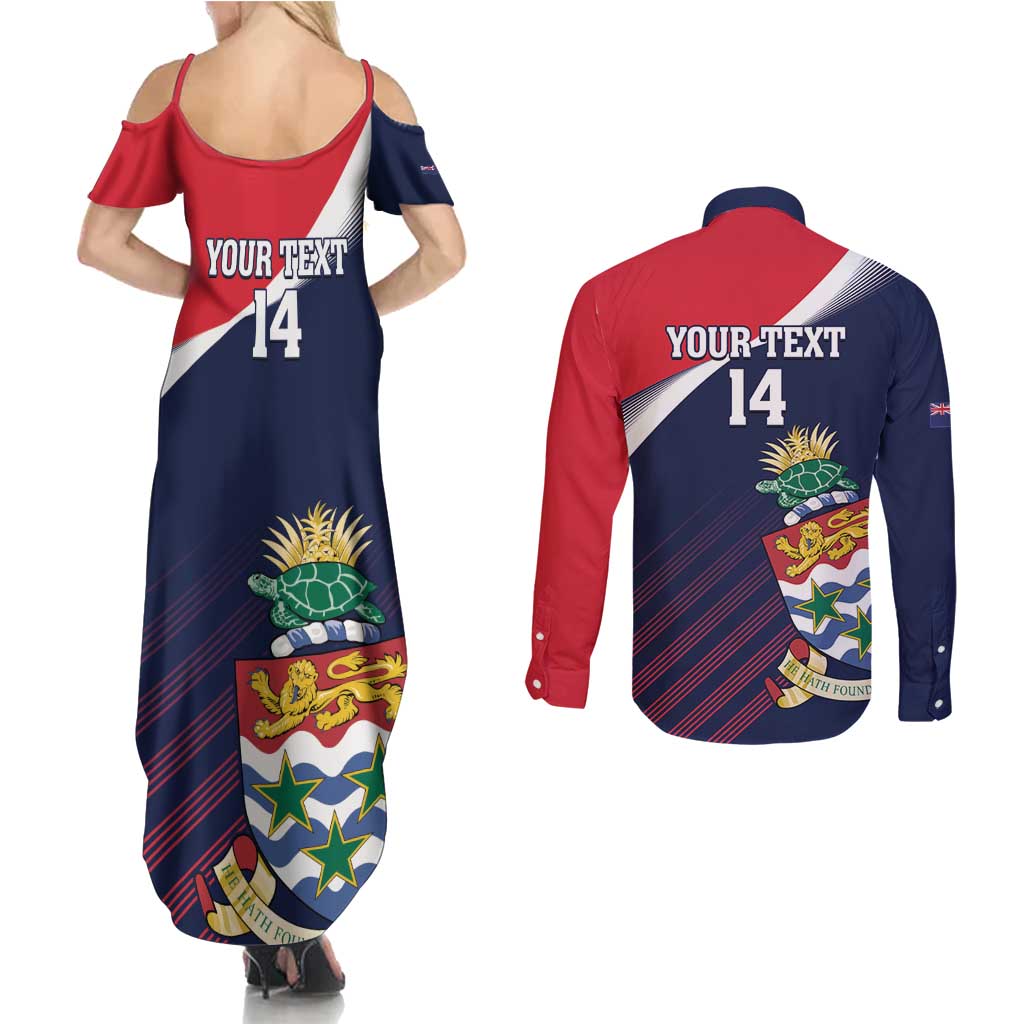 Custom Cayman Islands Cricket Couples Matching Summer Maxi Dress and Long Sleeve Button Shirt 2025 Sporty Style