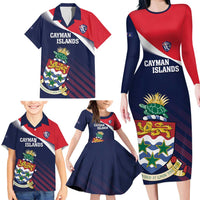 Custom Cayman Islands Cricket Family Matching Long Sleeve Bodycon Dress and Hawaiian Shirt 2025 Sporty Style
