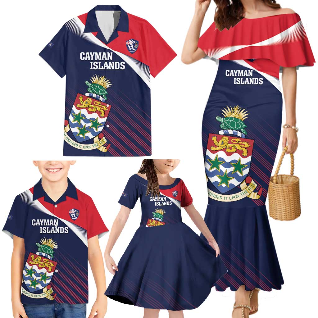 Custom Cayman Islands Cricket Family Matching Mermaid Dress and Hawaiian Shirt 2025 Sporty Style