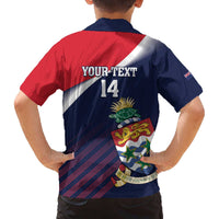 Custom Cayman Islands Cricket Family Matching Off The Shoulder Long Sleeve Dress and Hawaiian Shirt 2025 Sporty Style