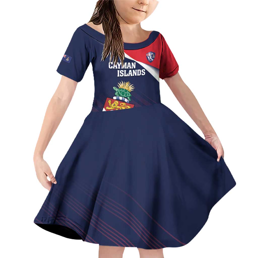Custom Cayman Islands Cricket Family Matching Off Shoulder Short Dress and Hawaiian Shirt 2025 Sporty Style