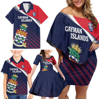 Custom Cayman Islands Cricket Family Matching Off Shoulder Short Dress and Hawaiian Shirt 2025 Sporty Style