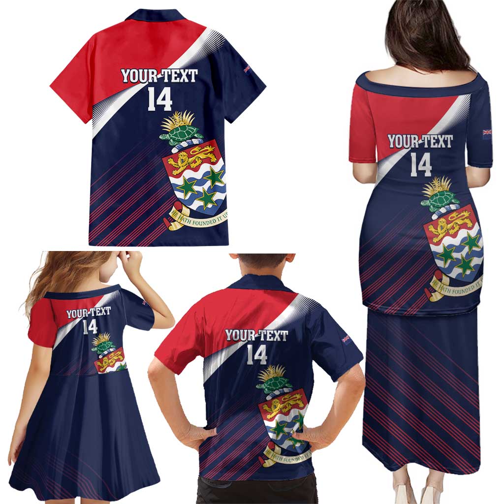 Custom Cayman Islands Cricket Family Matching Puletasi and Hawaiian Shirt 2025 Sporty Style