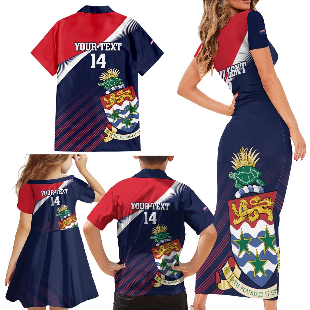 Custom Cayman Islands Cricket Family Matching Short Sleeve Bodycon Dress and Hawaiian Shirt 2025 Sporty Style