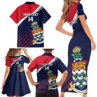 Custom Cayman Islands Cricket Family Matching Short Sleeve Bodycon Dress and Hawaiian Shirt 2025 Sporty Style