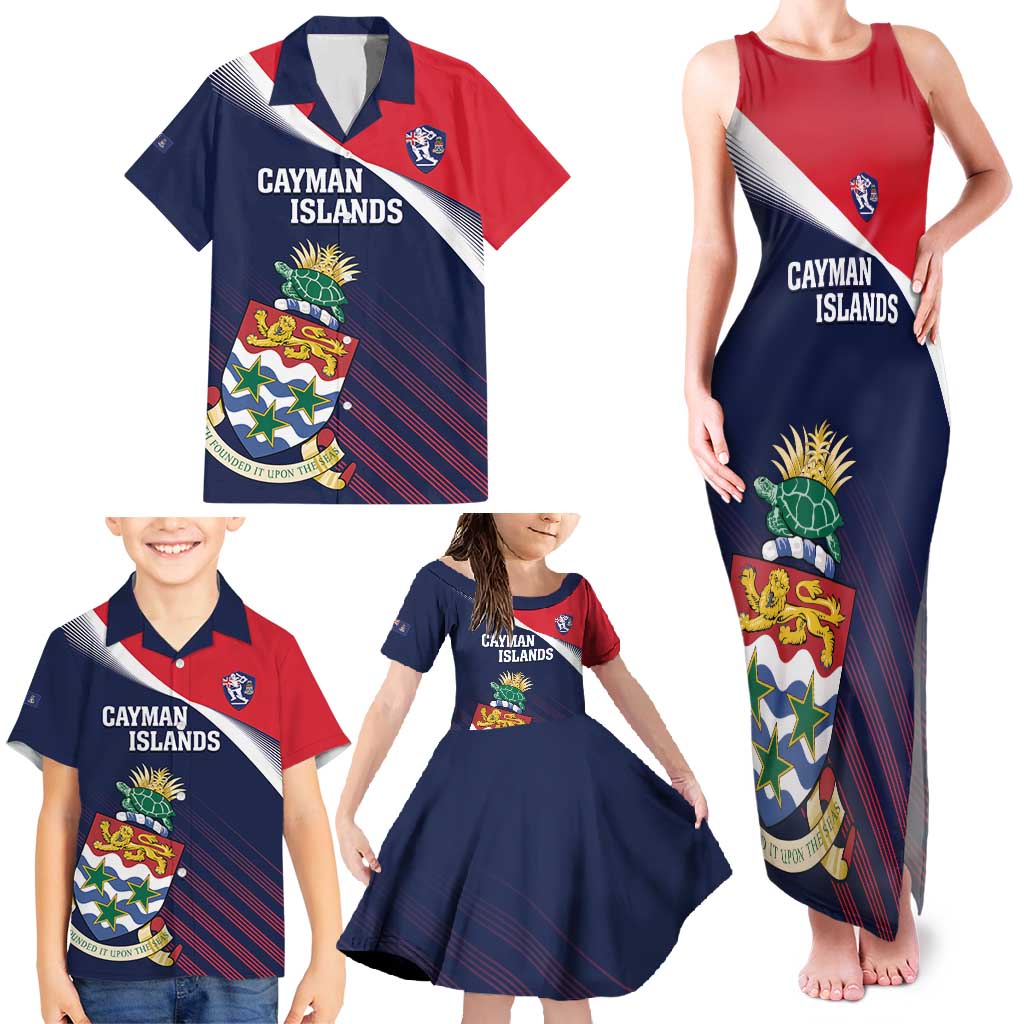 Custom Cayman Islands Cricket Family Matching Tank Maxi Dress and Hawaiian Shirt 2025 Sporty Style