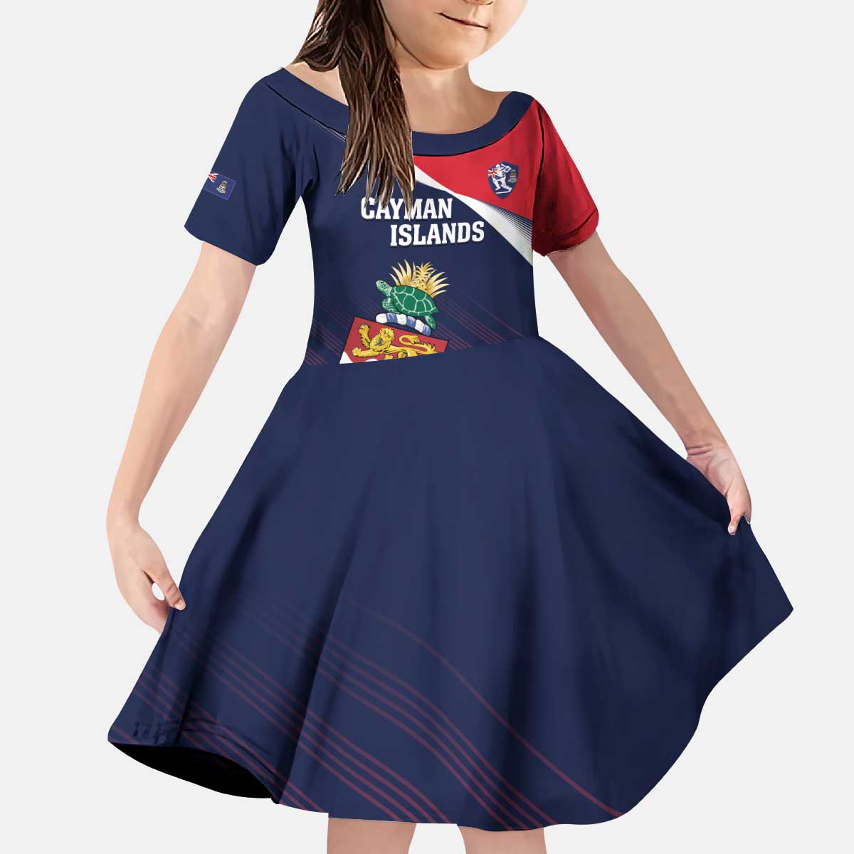 Custom Cayman Islands Cricket Kid Short Sleeve Dress 2025 Sporty Style