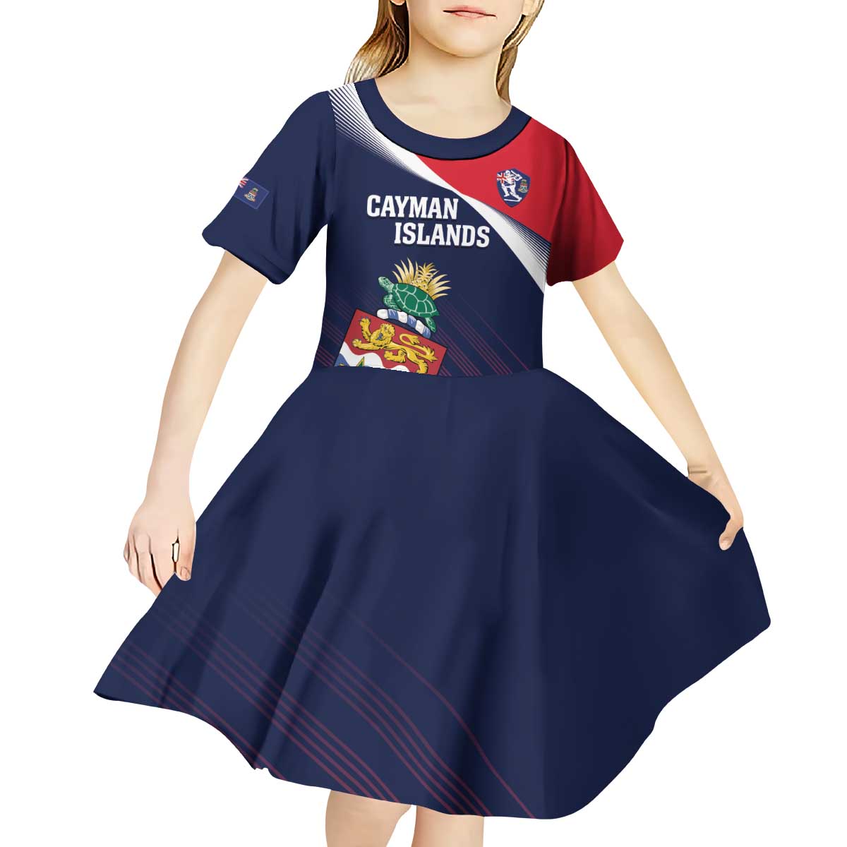 Custom Cayman Islands Cricket Kid Short Sleeve Dress 2025 Sporty Style