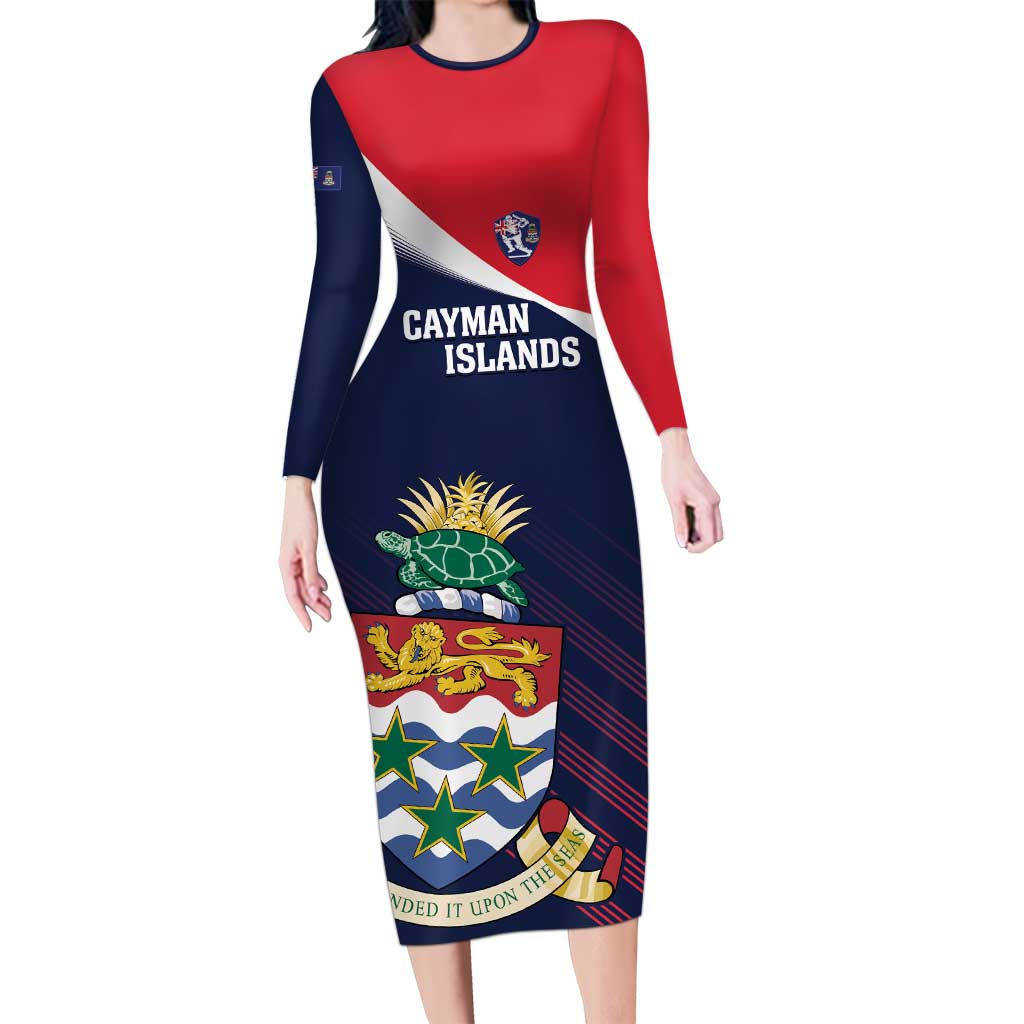 Custom Cayman Islands Cricket Long Sleeve Bodycon Dress 2025 Sporty Style