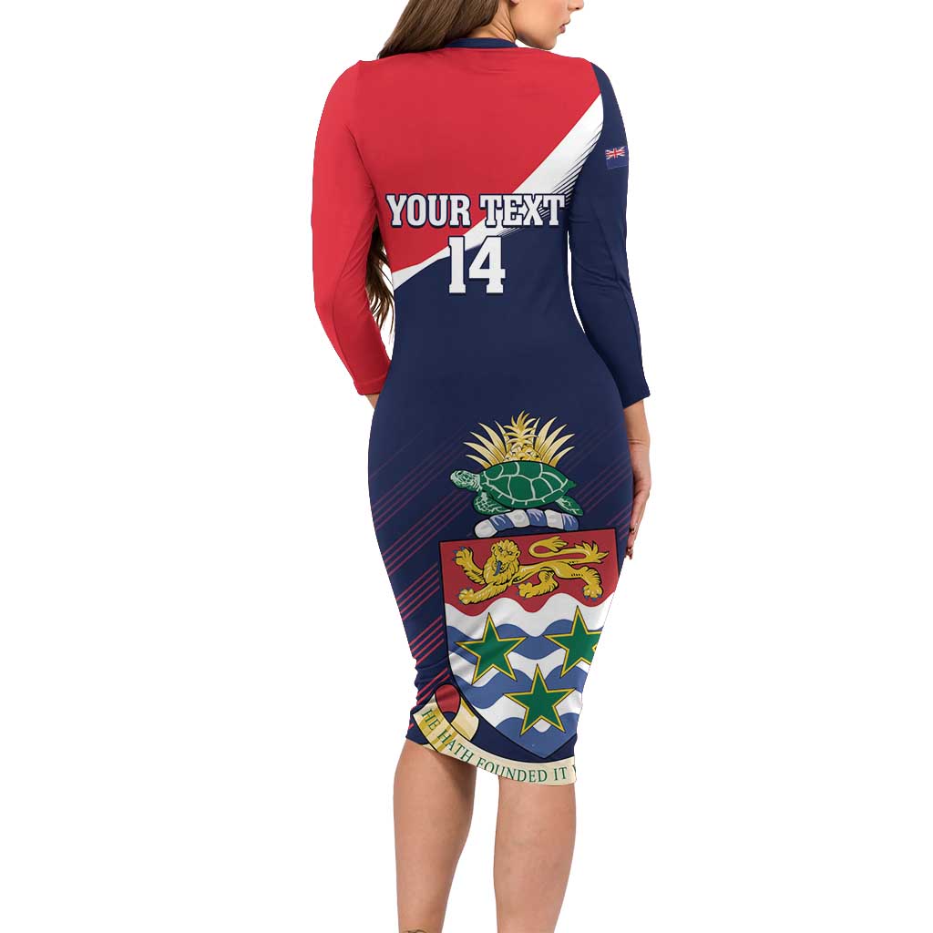 Custom Cayman Islands Cricket Long Sleeve Bodycon Dress 2025 Sporty Style
