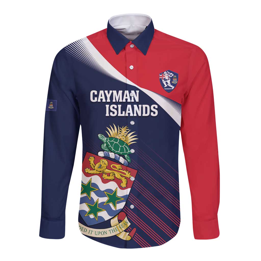 Custom Cayman Islands Cricket Long Sleeve Button Shirt 2025 Sporty Style