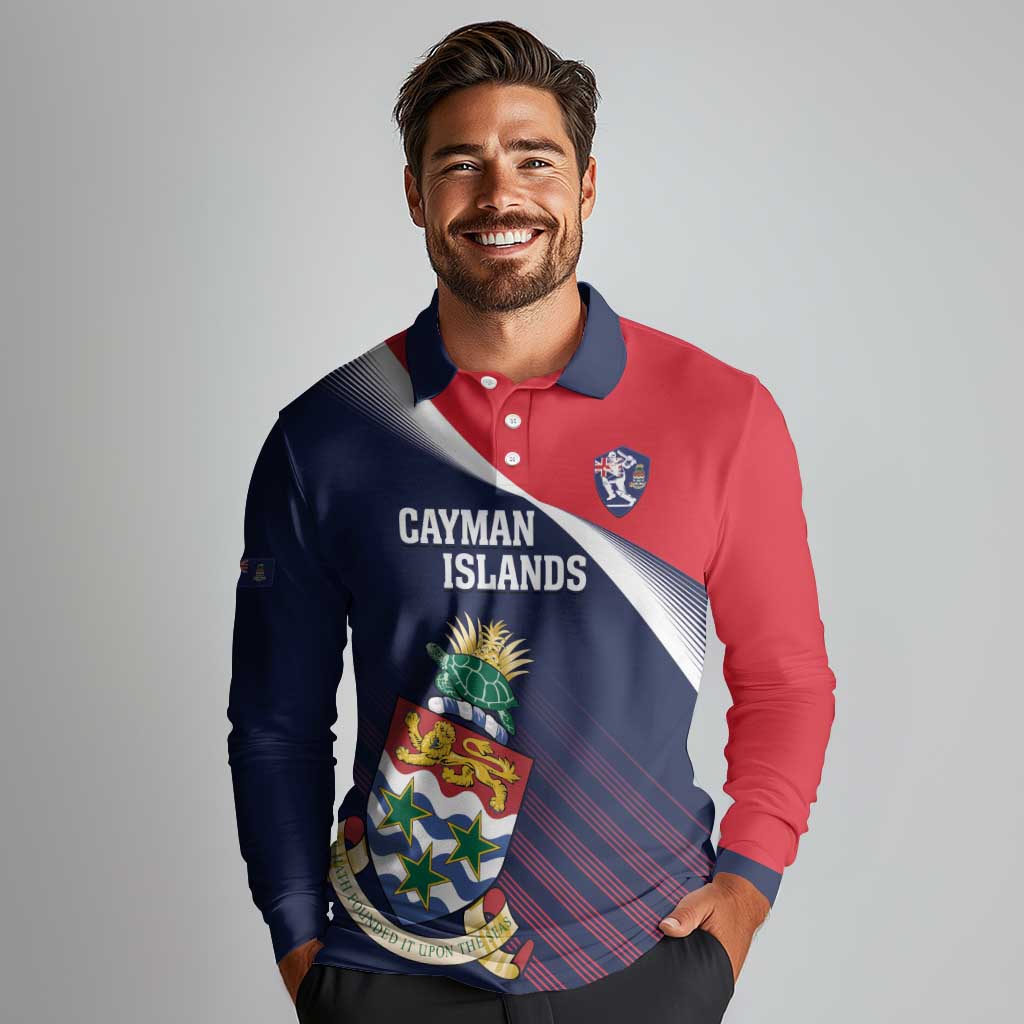 Custom Cayman Islands Cricket Long Sleeve Polo Shirt 2025 Sporty Style