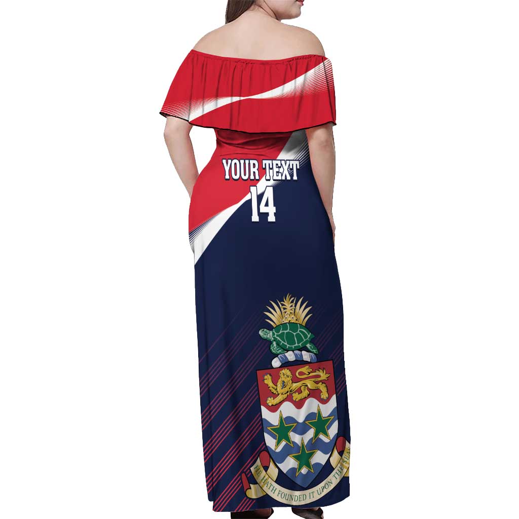Custom Cayman Islands Cricket Off Shoulder Maxi Dress 2025 Sporty Style