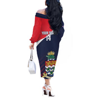Custom Cayman Islands Cricket Off The Shoulder Long Sleeve Dress 2025 Sporty Style
