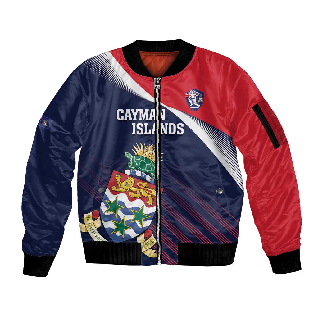 Custom Cayman Islands Cricket Sleeve Zip Bomber Jacket 2025 Sporty Style