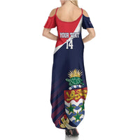 Custom Cayman Islands Cricket Summer Maxi Dress 2025 Sporty Style