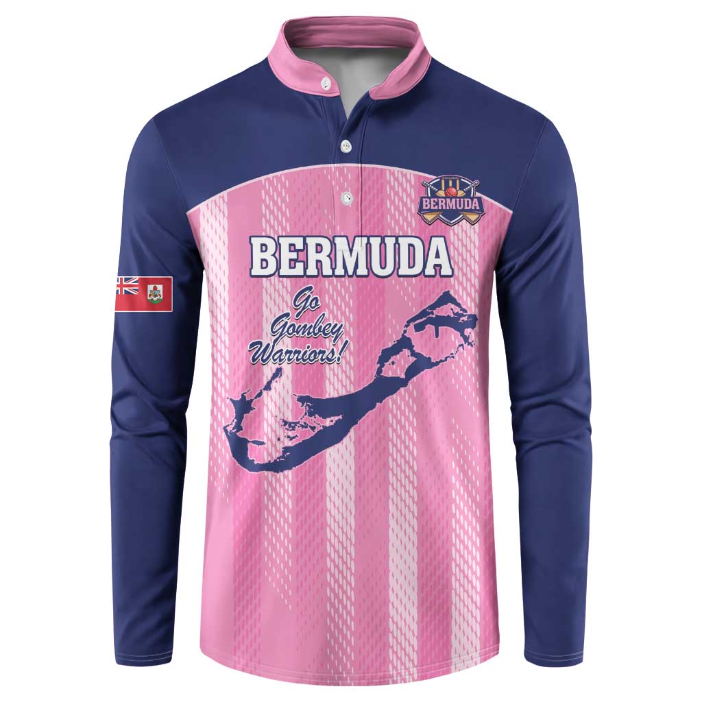 Custom Bermuda Cricket Button Sweatshirt Go Gombey Warriors