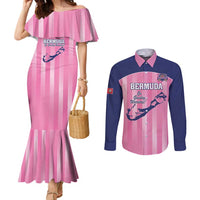 Custom Bermuda Cricket Couples Matching Mermaid Dress and Long Sleeve Button Shirt Go Gombey Warriors