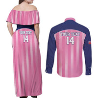 Custom Bermuda Cricket Couples Matching Off Shoulder Maxi Dress and Long Sleeve Button Shirt Go Gombey Warriors