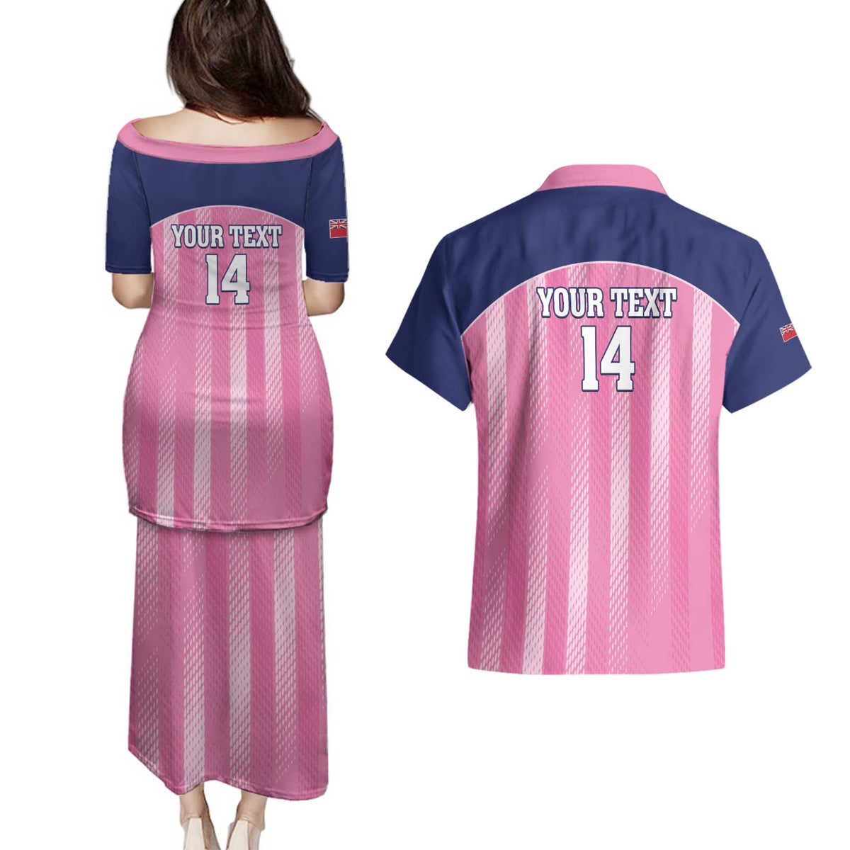 Custom Bermuda Cricket Couples Matching Puletasi and Hawaiian Shirt Go Gombey Warriors