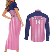 Custom Bermuda Cricket Couples Matching Short Sleeve Bodycon Dress and Long Sleeve Button Shirt Go Gombey Warriors
