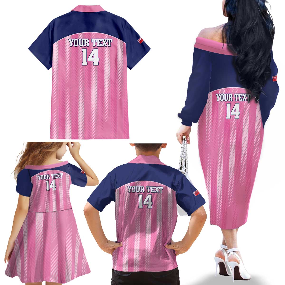 Custom Bermuda Cricket Family Matching Off The Shoulder Long Sleeve Dress and Hawaiian Shirt Go Gombey Warriors