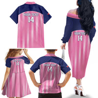 Custom Bermuda Cricket Family Matching Off The Shoulder Long Sleeve Dress and Hawaiian Shirt Go Gombey Warriors