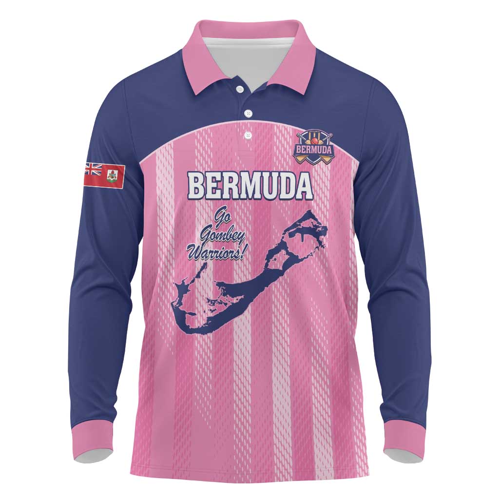 Custom Bermuda Cricket Long Sleeve Polo Shirt Go Gombey Warriors