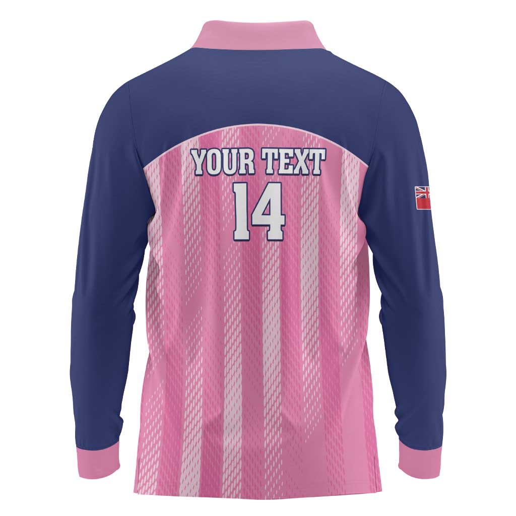 Custom Bermuda Cricket Long Sleeve Polo Shirt Go Gombey Warriors