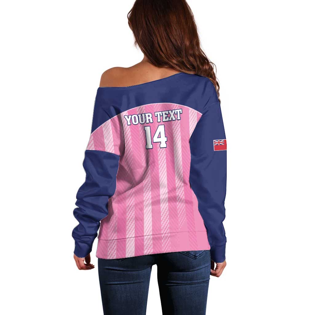 Custom Bermuda Cricket Off Shoulder Sweater Go Gombey Warriors
