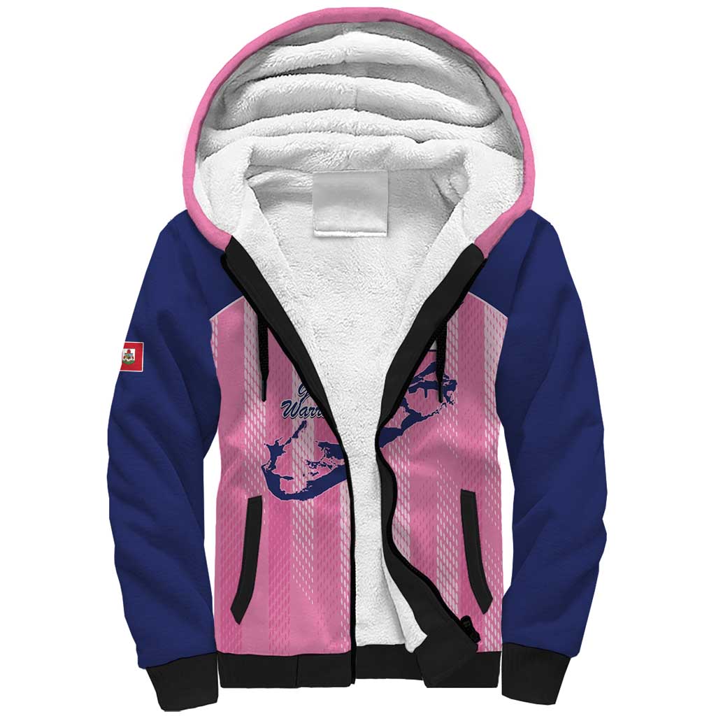 Custom Bermuda Cricket Sherpa Hoodie Go Gombey Warriors