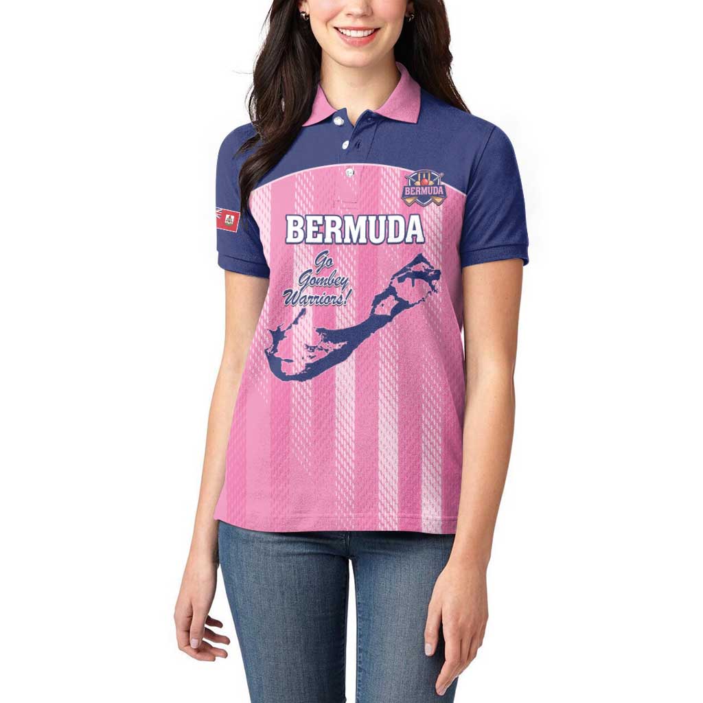 Custom Bermuda Cricket Women Polo Shirt Go Gombey Warriors