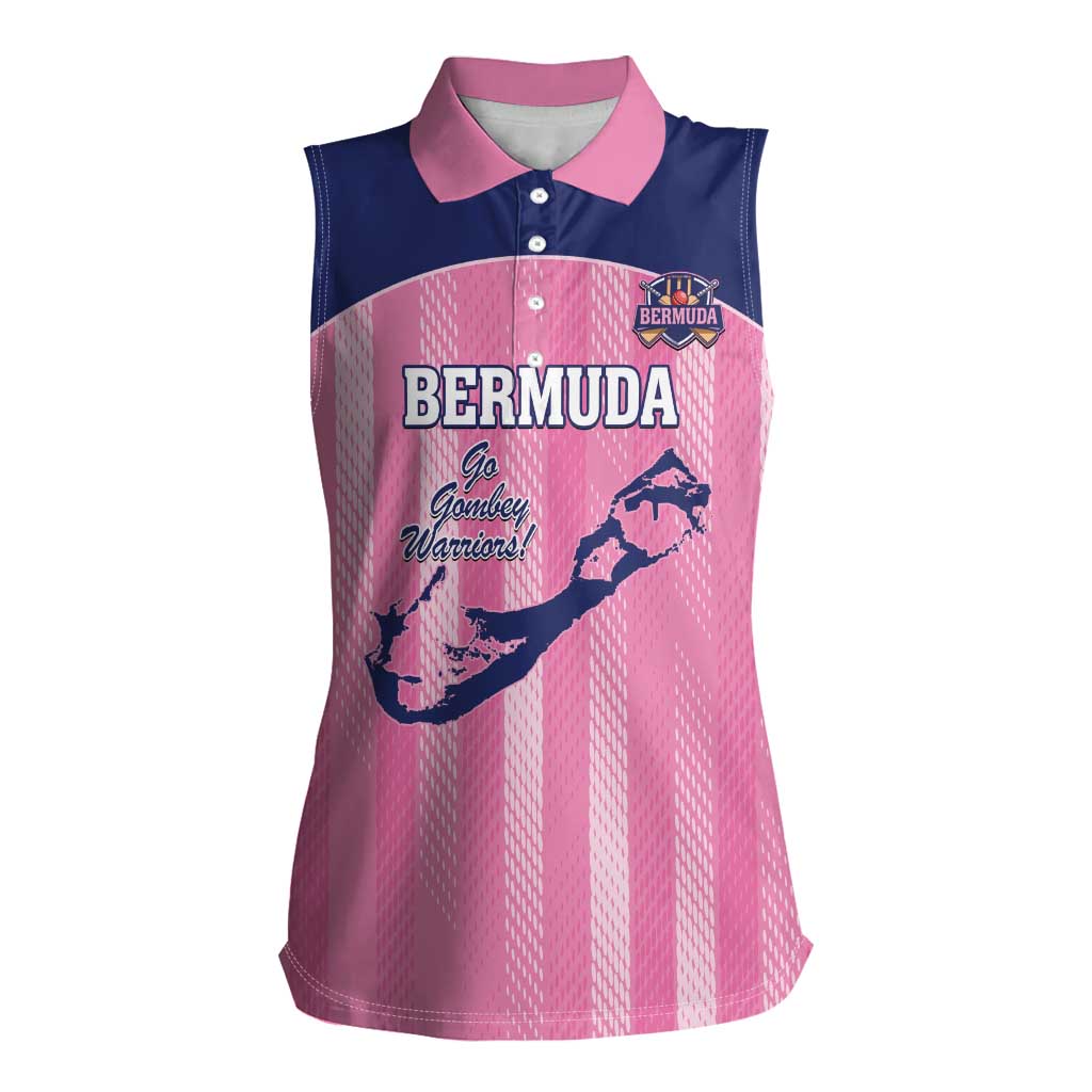 Custom Bermuda Cricket Women Sleeveless Polo Shirt Go Gombey Warriors