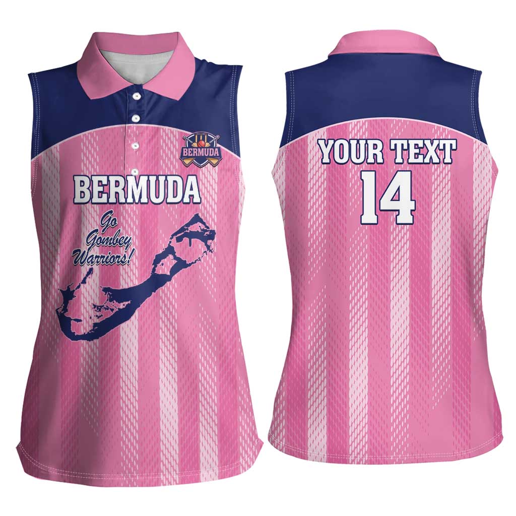 Custom Bermuda Cricket Women Sleeveless Polo Shirt Go Gombey Warriors