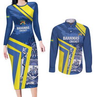 Custom The Bahamas Cricket Couples Matching Long Sleeve Bodycon Dress and Long Sleeve Button Shirt Come On Bahamian