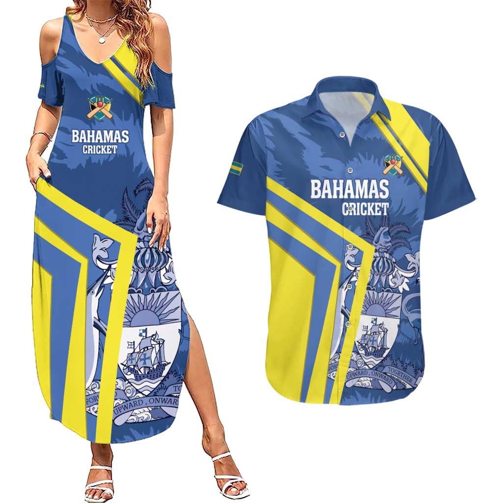 Custom The Bahamas Cricket Couples Matching Summer Maxi Dress and Hawaiian Shirt Come On Bahamian