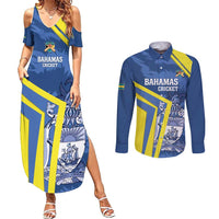 Custom The Bahamas Cricket Couples Matching Summer Maxi Dress and Long Sleeve Button Shirt Come On Bahamian