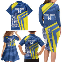 Custom The Bahamas Cricket Family Matching Long Sleeve Bodycon Dress and Hawaiian Shirt Come On Bahamian